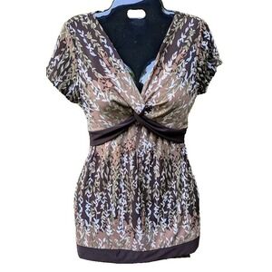 Vintage Womens Top Babydoll M Tie Back Y2K 90s Tie Back Coquette Earthy Cute USA